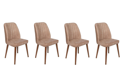 Set di 4 sedie da pranzo in velluto Alfa 463-V4 Beige