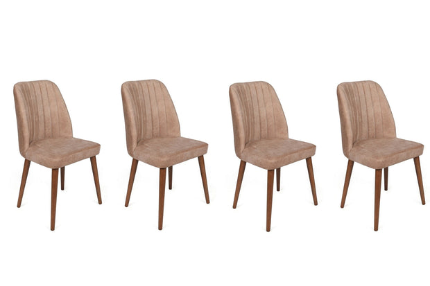 Set di 4 sedie da pranzo in velluto Alfa 463-V4 Beige