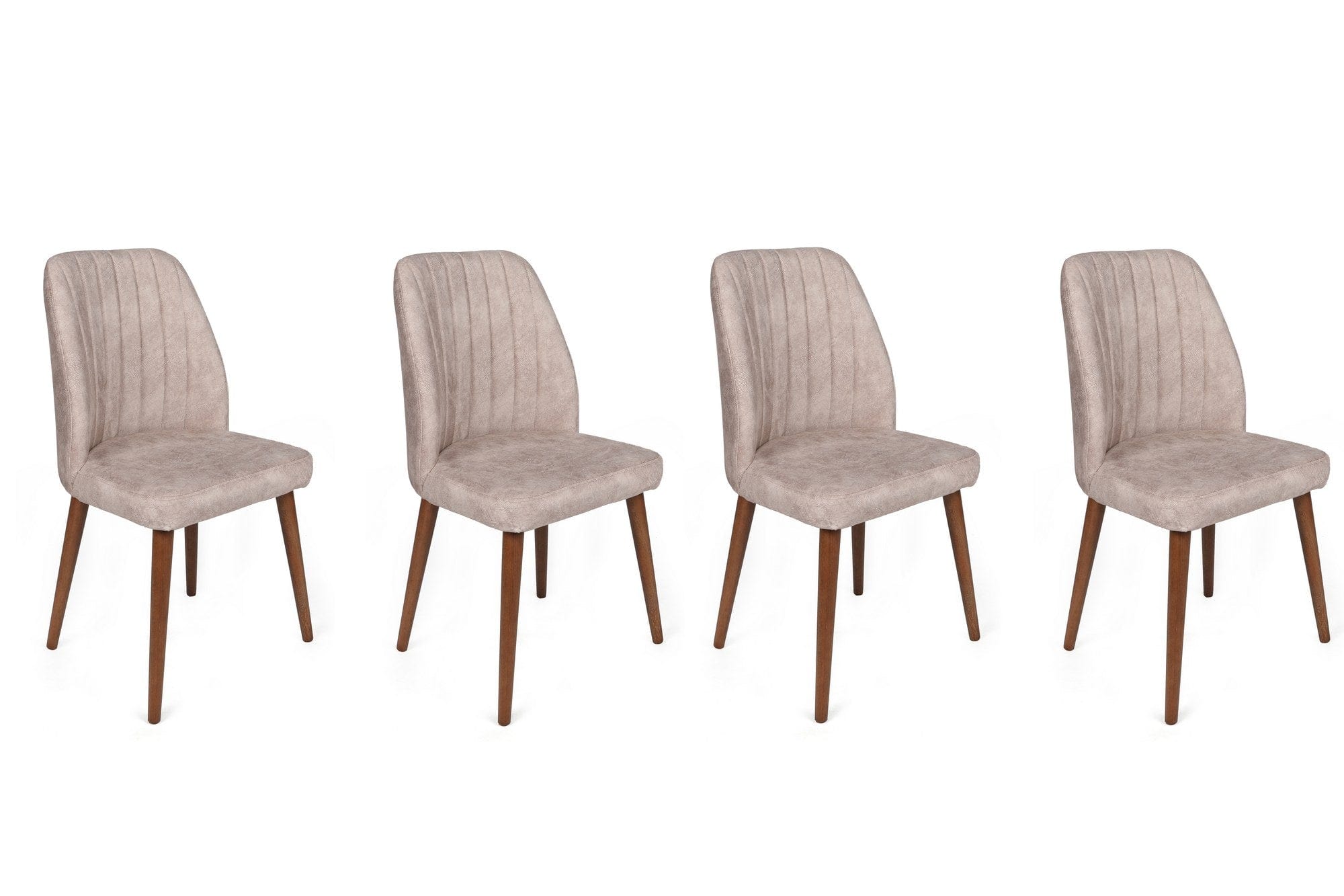 Set di 4 sedie da pranzo in velluto Alfa 465-V4 Cappuccino