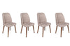 Set di 4 sedie da pranzo in velluto Alfa 465-V4 Cappuccino