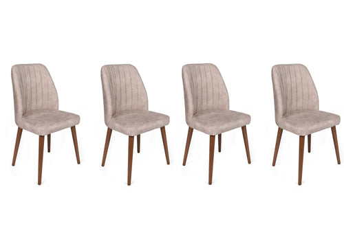 Set di 4 sedie da pranzo in velluto Alfa 465-V4 Cappuccino