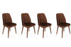 Set di 4 sedie da pranzo in velluto Alfa 466-V4 Marrone