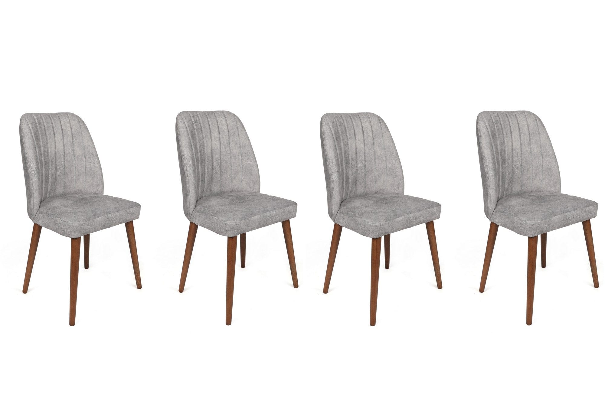 Set di 4 sedie da pranzo in velluto Alfa 468-V4 Grigio