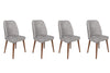 Set di 4 sedie da pranzo in velluto Alfa 468-V4 Grigio