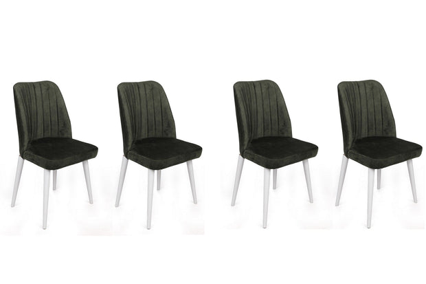 Set di 4 sedie da pranzo in velluto Alfa 492-V4 Verde