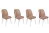 Set di 4 sedie da pranzo in velluto Alfa 493-V4 Cappuccino