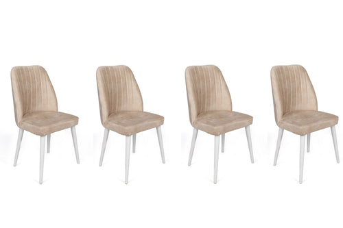 Set di 4 sedie da pranzo in velluto Alfa 494-V4 Beige