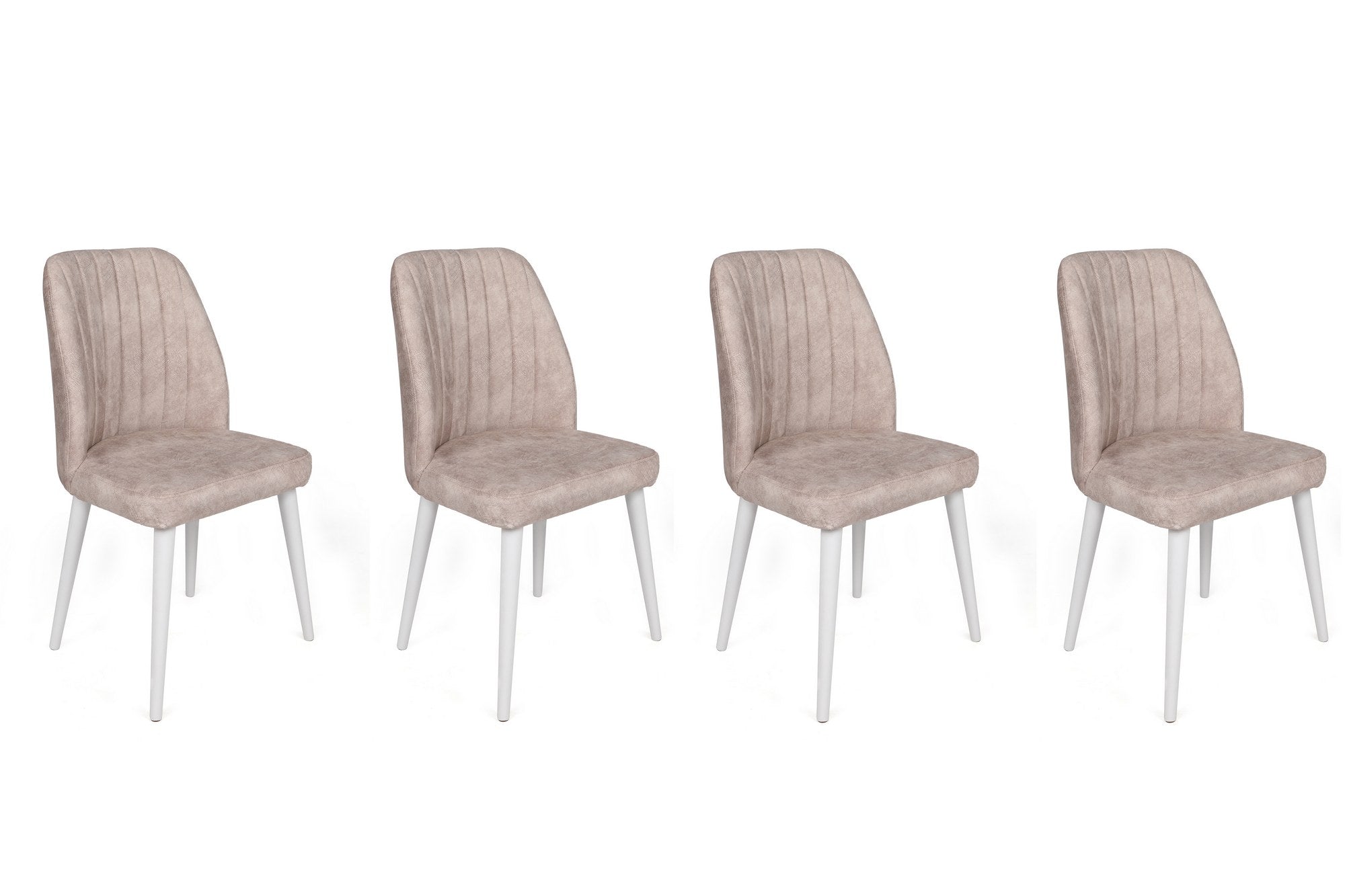 Set di 4 sedie da pranzo in velluto Alfa 495-V4 Crema