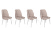 Set di 4 sedie da pranzo in velluto Alfa 495-V4 Crema