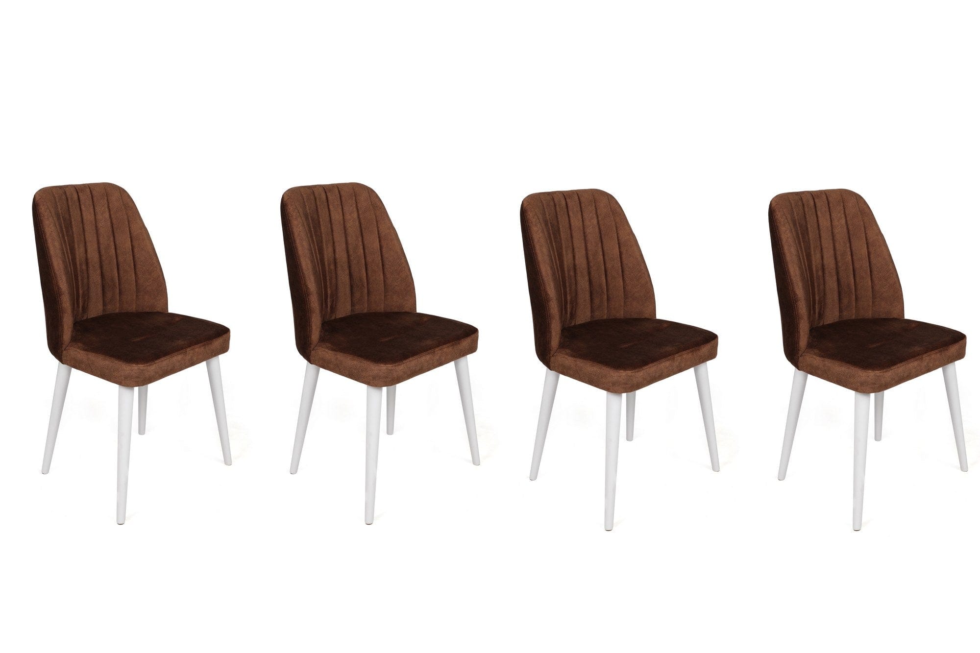 Set di 4 sedie da pranzo in velluto Alfa 496-V4 Marrone