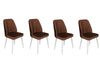 Set di 4 sedie da pranzo in velluto Alfa 496-V4 Marrone
