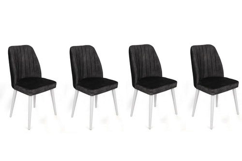 Set di 4 sedie da pranzo in velluto Alfa 497-V4 Antracite