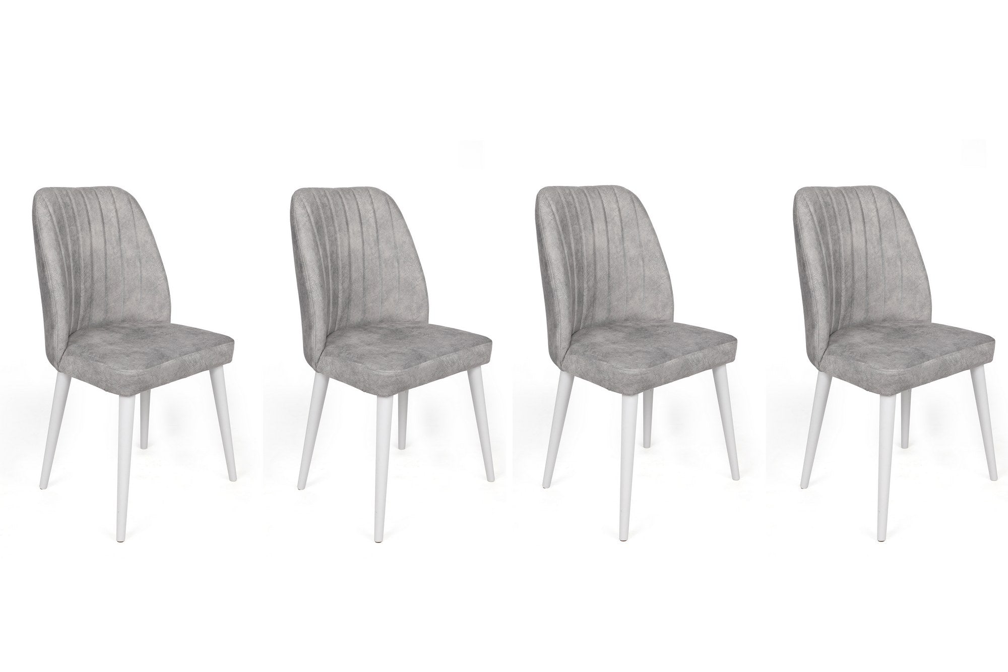 Set di 4 sedie da pranzo in velluto Alfa 498-V4 Grigio