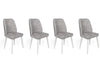 Set di 4 sedie da pranzo in velluto Alfa 498-V4 Grigio