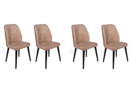 Set di 4 sedie da pranzo in velluto Dallas 523-V4 Cappuccino