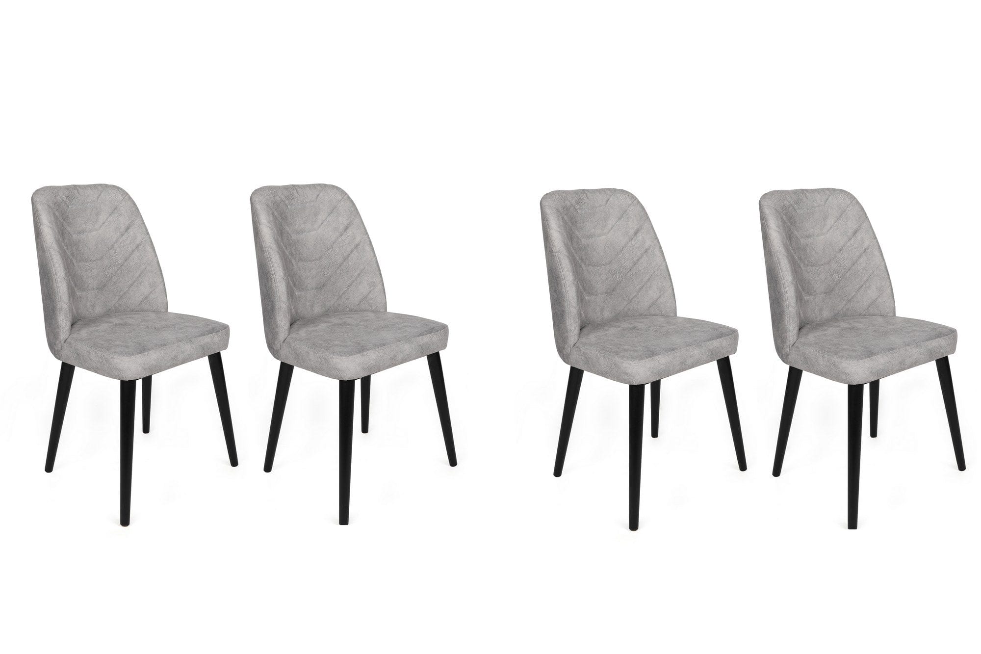 Set di 4 sedie da pranzo in velluto Dallas 524-V4 Grigio