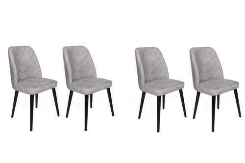 Set di 4 sedie da pranzo in velluto Dallas 524-V4 Grigio