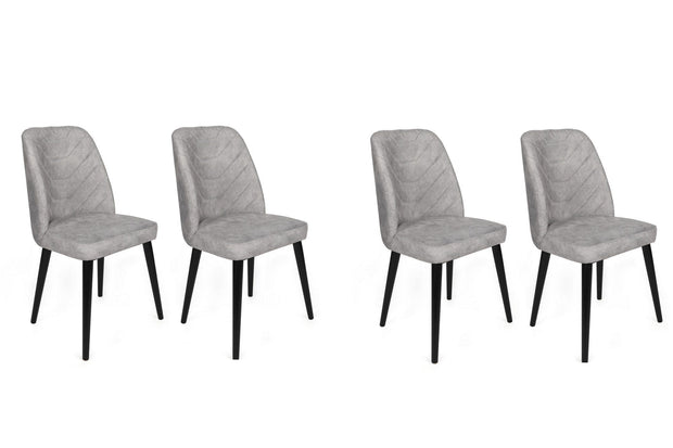 Set di 4 sedie da pranzo in velluto Dallas 524-V4 Grigio