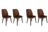 Set di 4 sedie da pranzo in velluto Dallas 526-V4 Marrone