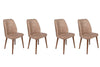 Set di 4 sedie da pranzo in velluto Dallas 553-V4 Cappuccino