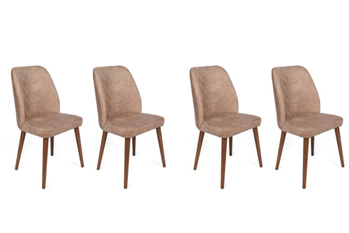 Set di 4 sedie da pranzo in velluto Dallas 553-V4 Cappuccino