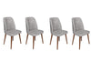 Set di 4 sedie da pranzo in velluto Dallas 554-V4 Grigio