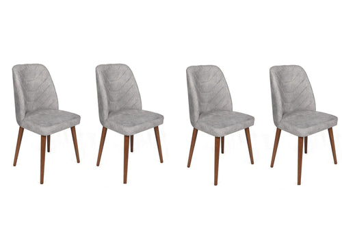 Set di 4 sedie da pranzo in velluto Dallas 554-V4 Grigio