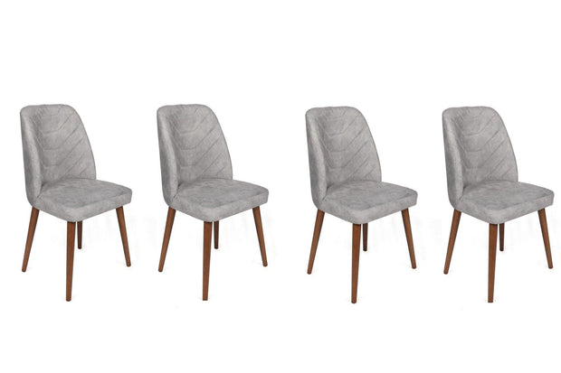 Set di 4 sedie da pranzo in velluto Dallas 554-V4 Grigio