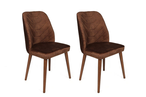 Set di 4 sedie da pranzo in velluto Dallas 556-V4 Marrone (1)