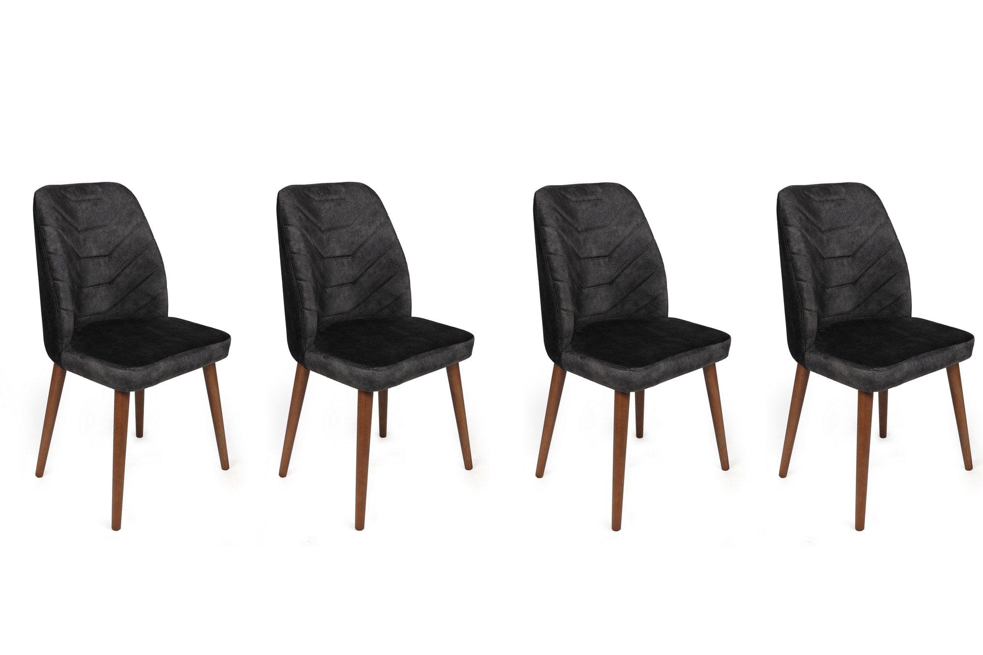 Set di 4 sedie da pranzo in velluto Dallas 557-V4 Antracite