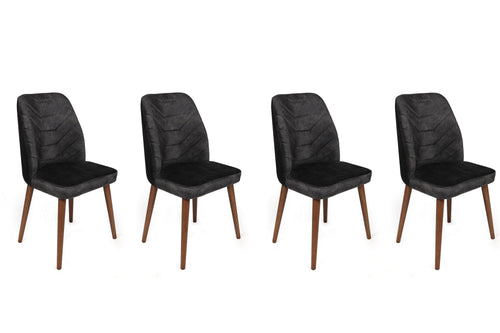 Set di 4 sedie da pranzo in velluto Dallas 557-V4 Antracite