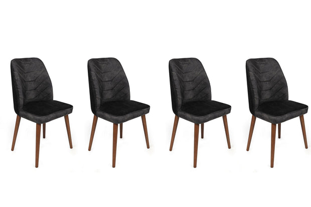 Set di 4 sedie da pranzo in velluto Dallas 557-V4 Antracite
