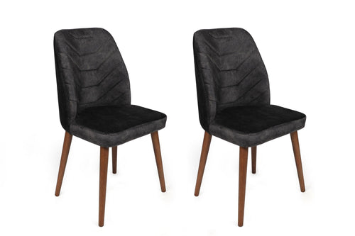 Set di 4 sedie da pranzo in velluto Dallas 557-V4 Antracite (1)