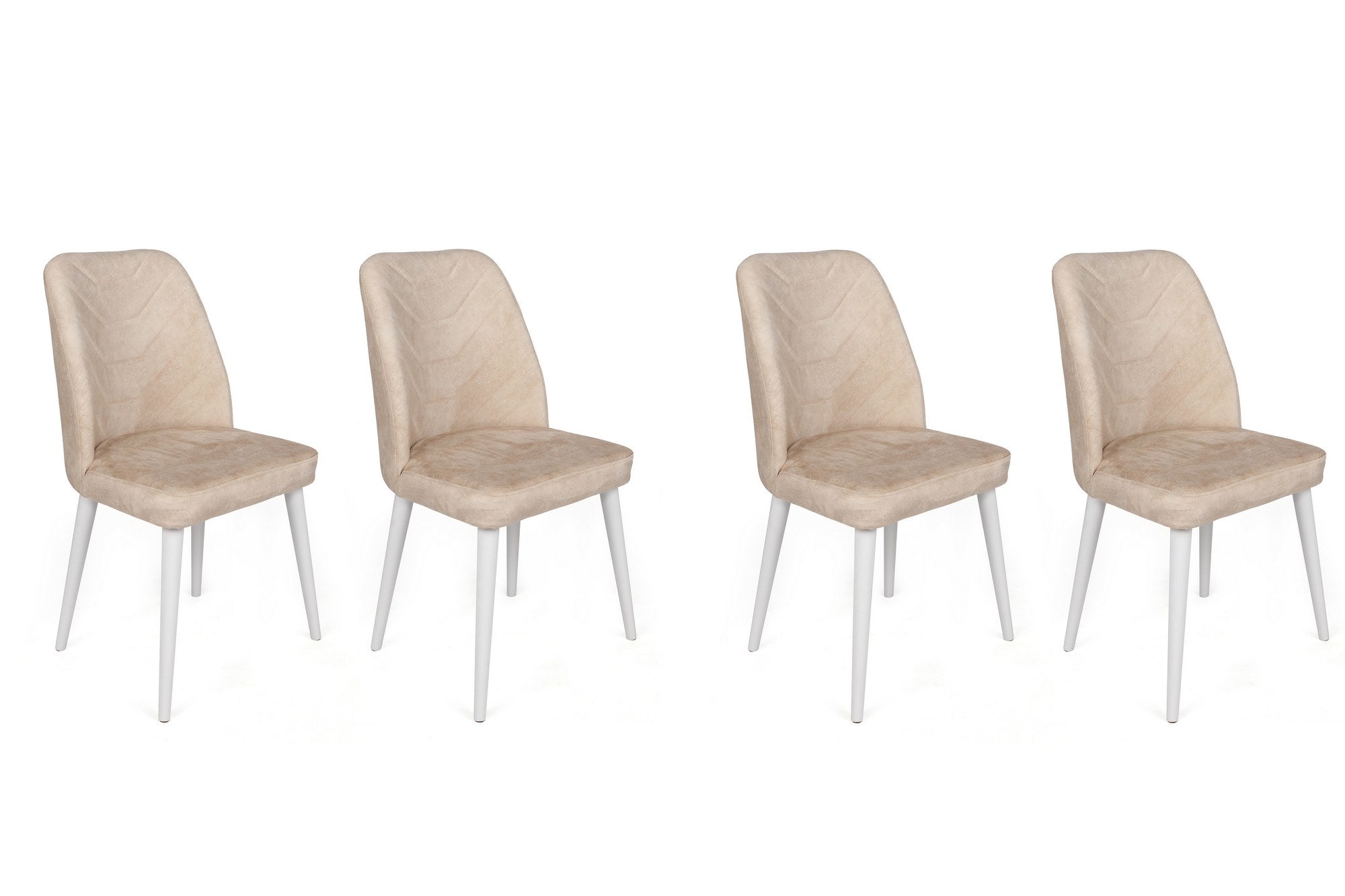 Set di 4 sedie da pranzo in velluto Dallas 580-V4 Beige