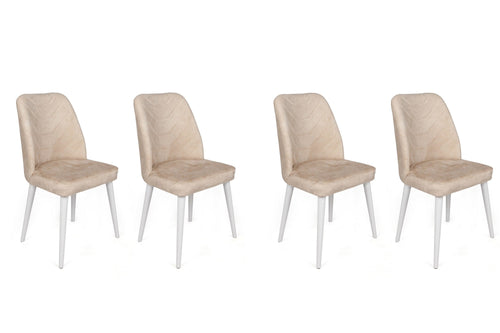 Set di 4 sedie da pranzo in velluto Dallas 580-V4 Beige