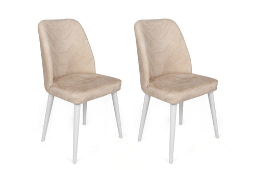 Set di 4 sedie da pranzo in velluto Dallas 580-V4 Beige (1)