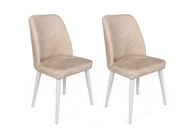 Set di 4 sedie da pranzo in velluto Dallas 580-V4 Beige (1)
