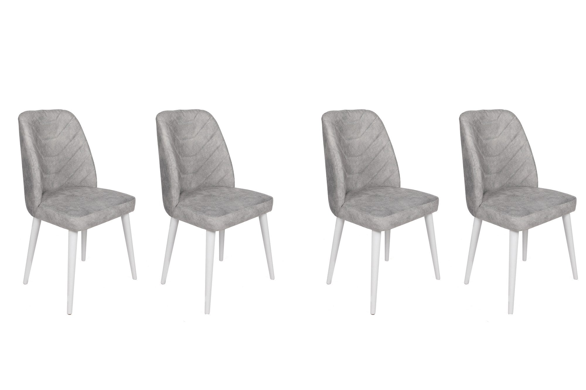 Set di 4 sedie da pranzo in velluto Dallas 584-V4 Grigio