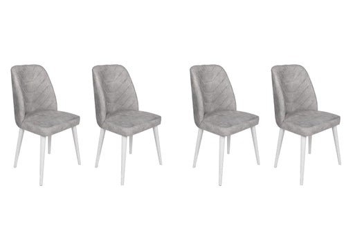 Set di 4 sedie da pranzo in velluto Dallas 584-V4 Grigio