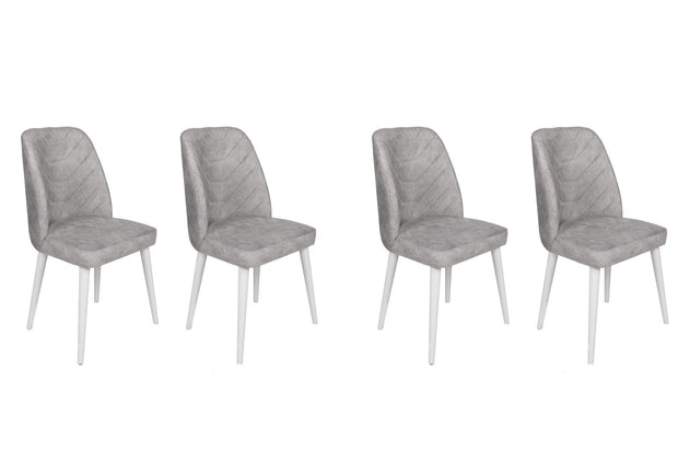 Set di 4 sedie da pranzo in velluto Dallas 584-V4 Grigio