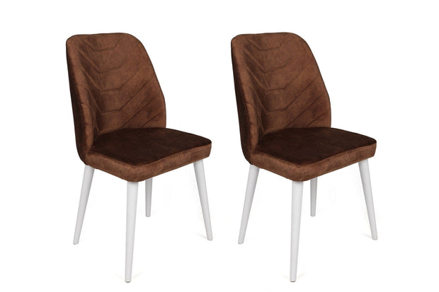 Set di 4 sedie da pranzo in velluto Dallas 586-V4 Marrone (1)