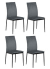Set di 4 sedie da pranzo in velluto Demina Grigio