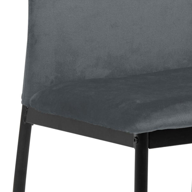 Set di 4 sedie da pranzo in velluto Demina Grigio (7)