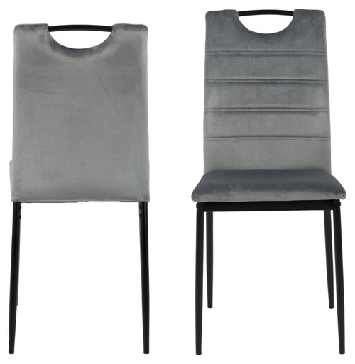 Set di 4 sedie da pranzo in velluto Dia Grigio (1)