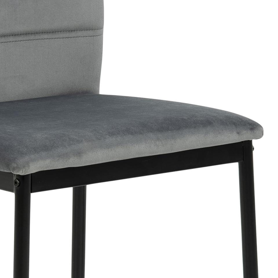 Set di 4 sedie da pranzo in velluto Dia Grigio (3)