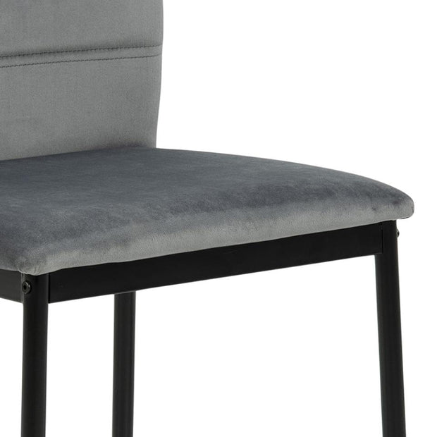 Set di 4 sedie da pranzo in velluto Dia Grigio (3)