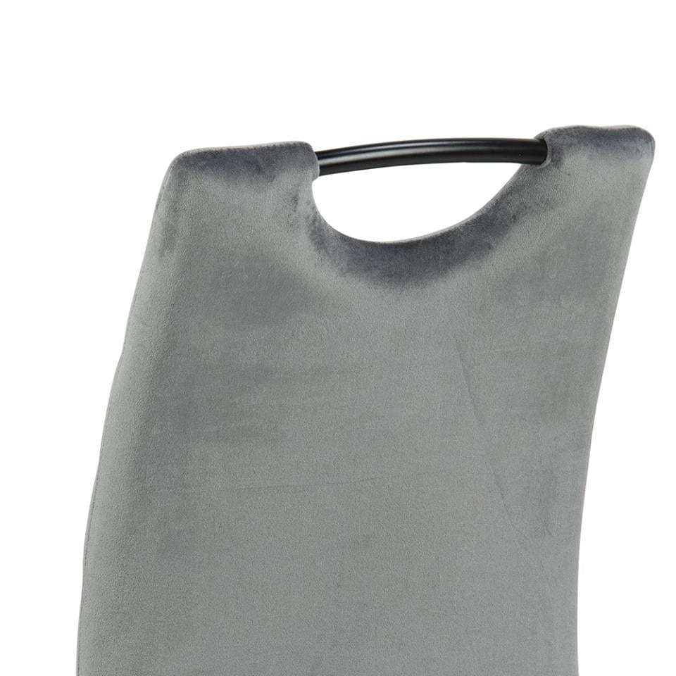 Set di 4 sedie da pranzo in velluto Dia Grigio (5)