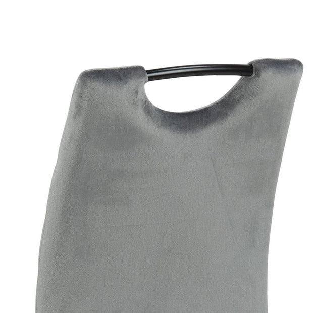 Set di 4 sedie da pranzo in velluto Dia Grigio (5)