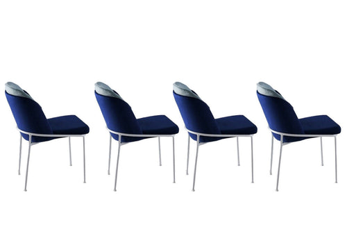 Set di 4 sedie da pranzo in velluto Dore 182 V4 Blu