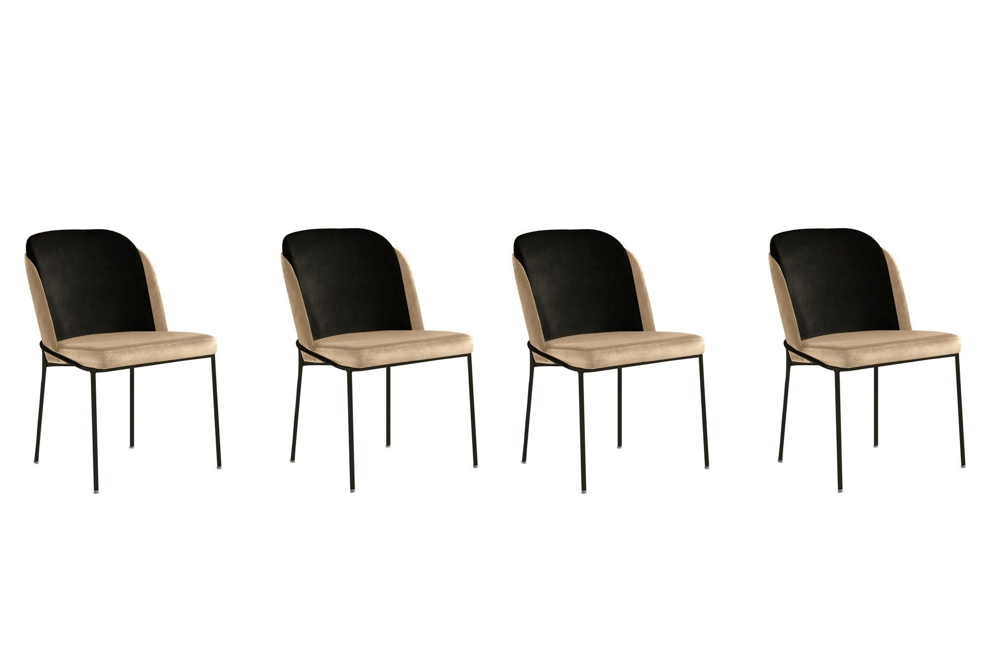 Set di 4 sedie da pranzo in velluto DR - 145 V4 Beige